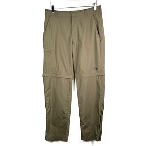 The North Face Zip Away Hiking Pants Shorts Convertible Khaki Tan Climbing 32